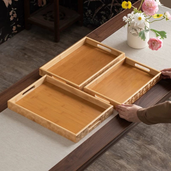 Wooden Tray Set 3 Pcs
